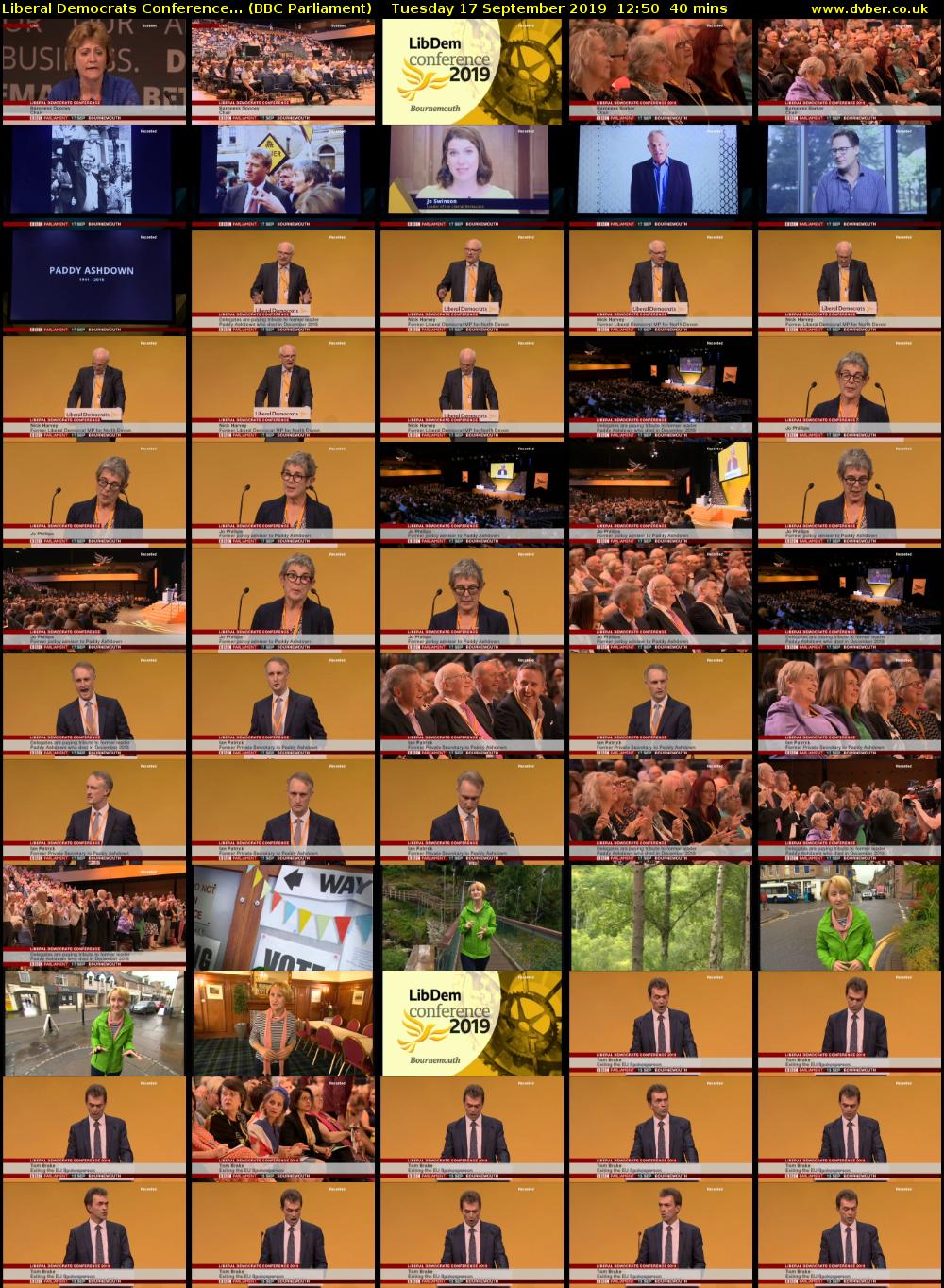 Liberal Democrats Conference... (BBC Parliament) Tuesday 17 September 2019 12:50 - 13:30