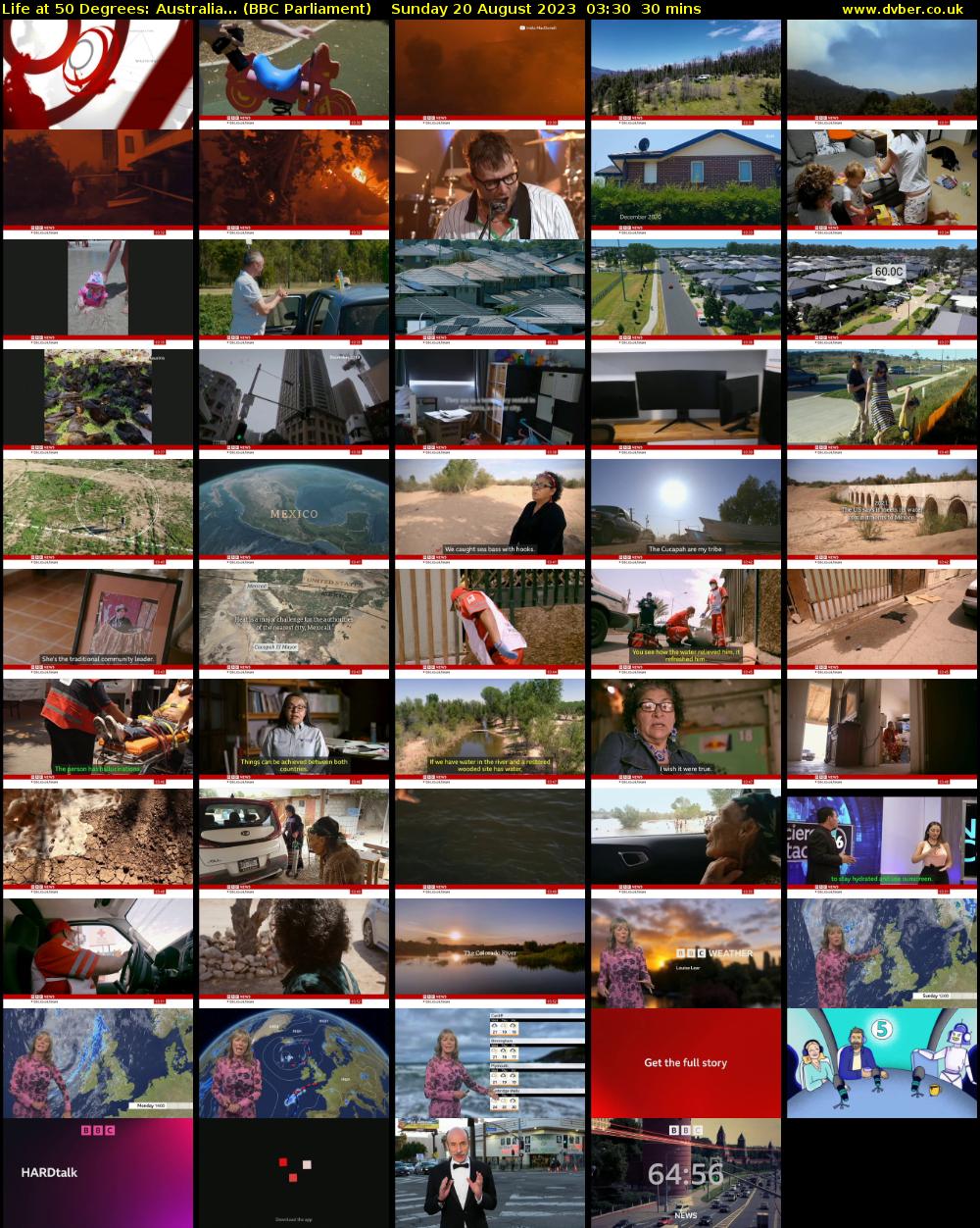 Life at 50 Degrees: Australia... (BBC Parliament) Sunday 20 August 2023 03:30 - 04:00