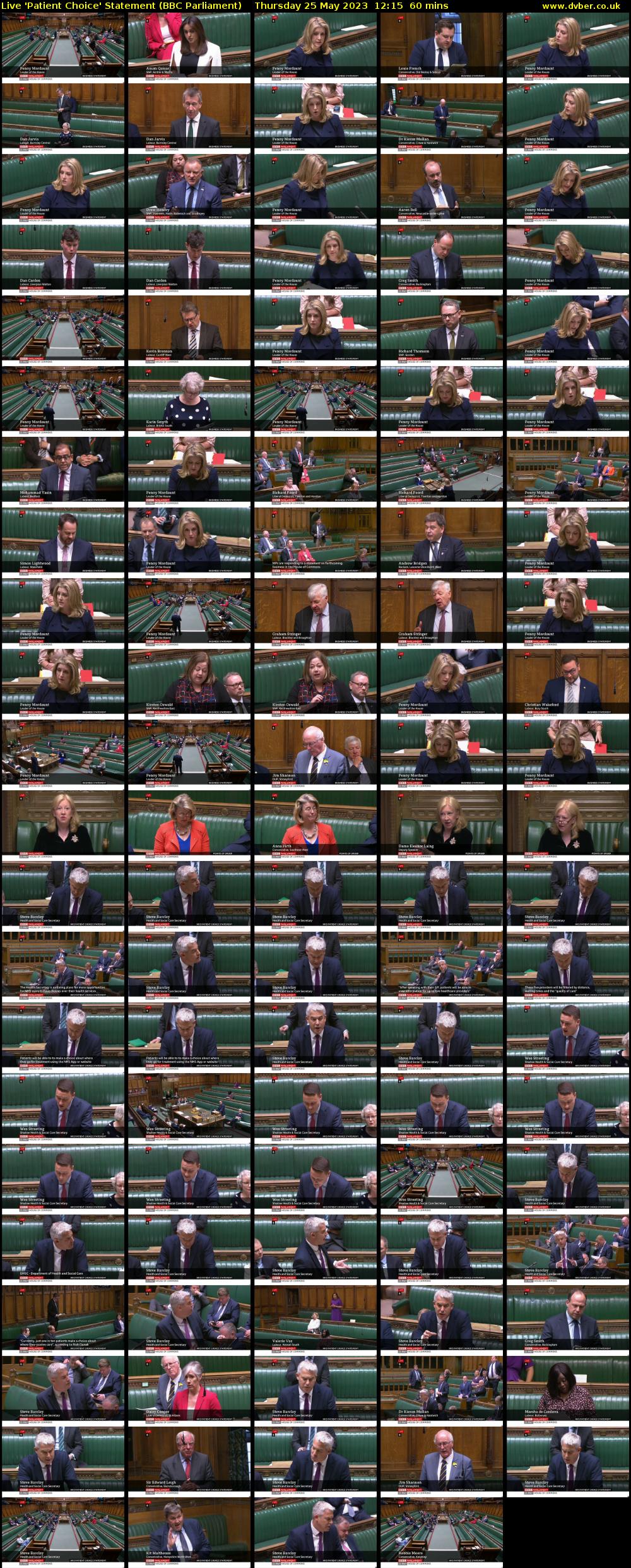Live 'Patient Choice' Statement (BBC Parliament) Thursday 25 May 2023 12:15 - 13:15