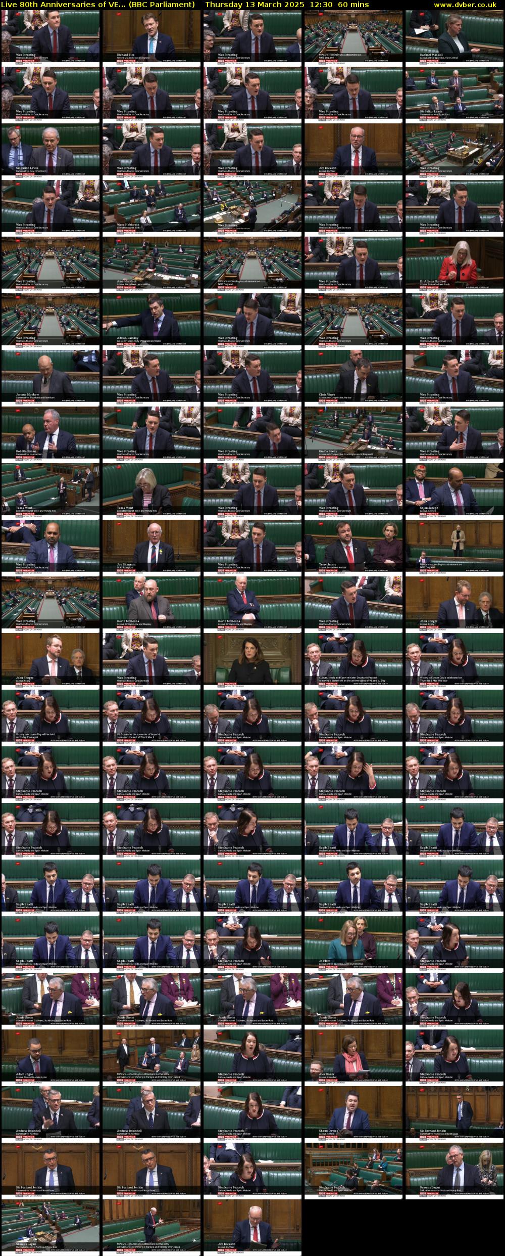 Live 80th Anniversaries of VE... (BBC Parliament) Thursday 13 March 2025 12:30 - 13:30