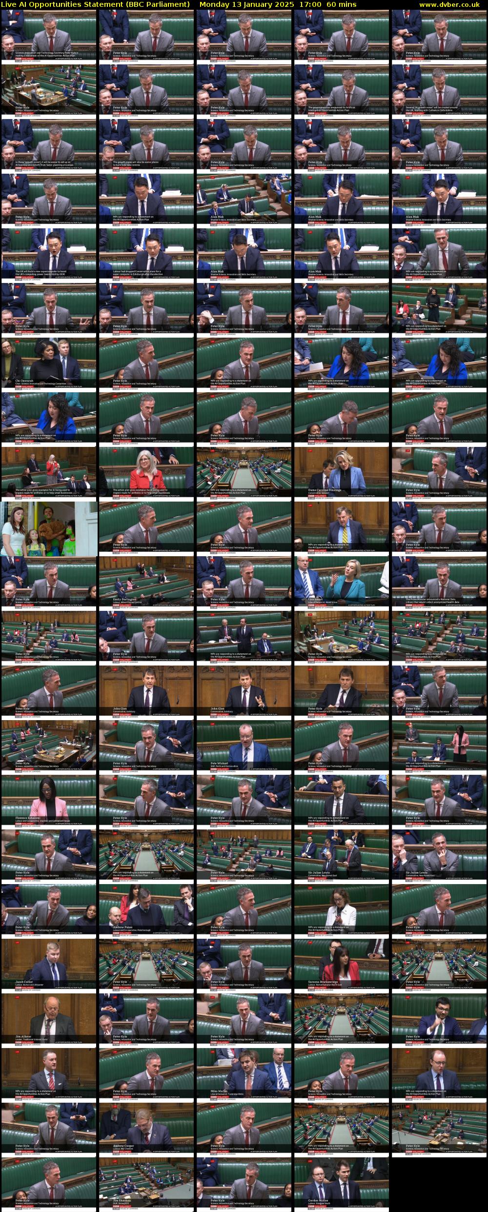 Live AI Opportunities Statement (BBC Parliament) Monday 13 January 2025 17:00 - 18:00