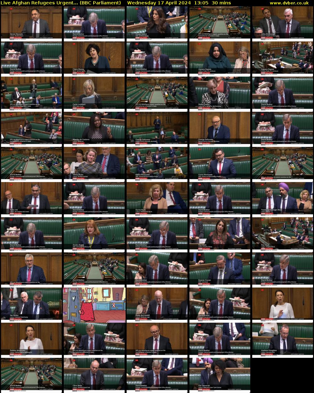 Live Afghan Refugees Urgent... (BBC Parliament) Wednesday 17 April 2024 13:05 - 13:35