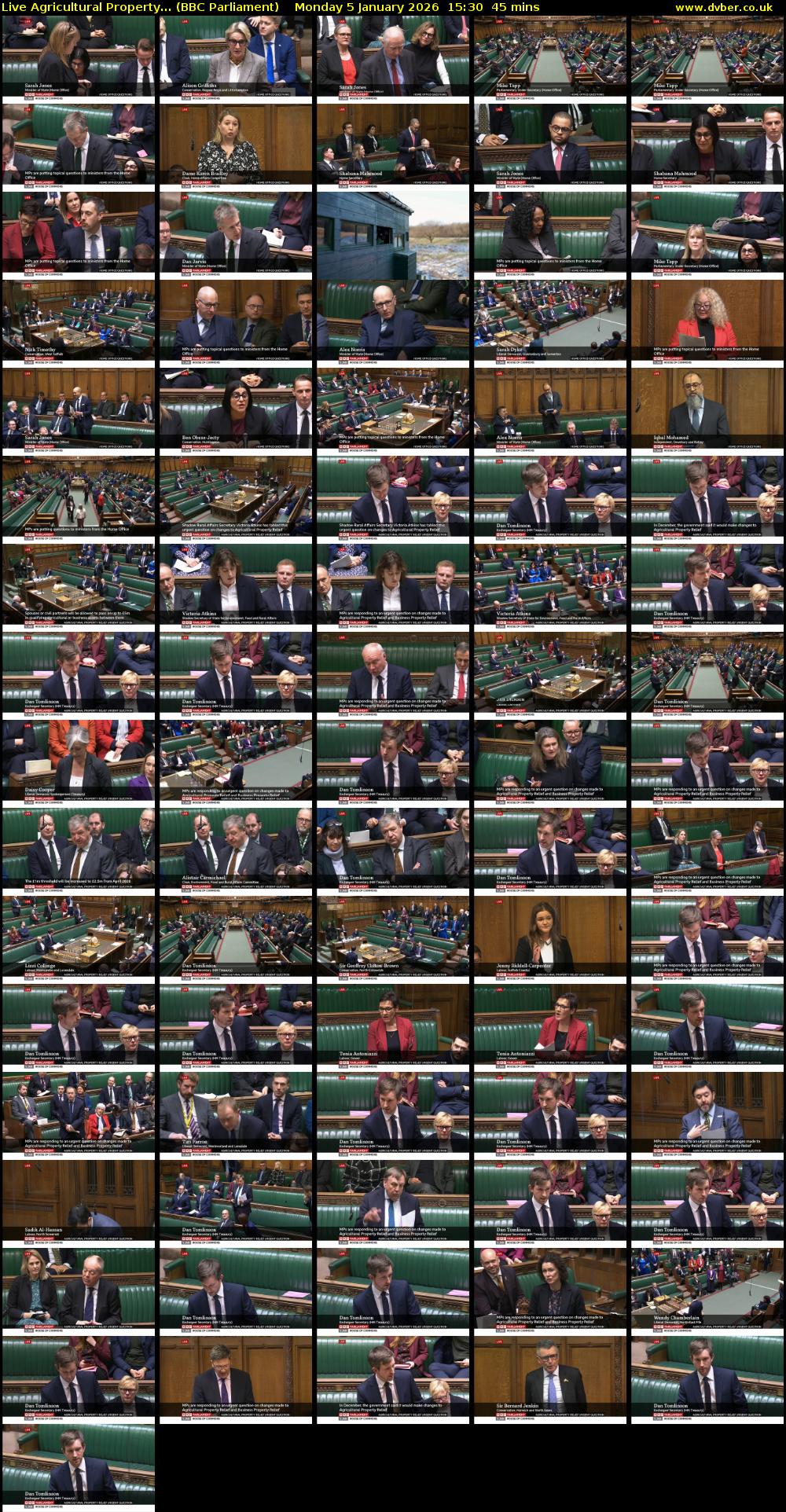 Live Agricultural Property... (BBC Parliament) Monday 5 January 2026 15:30 - 16:15