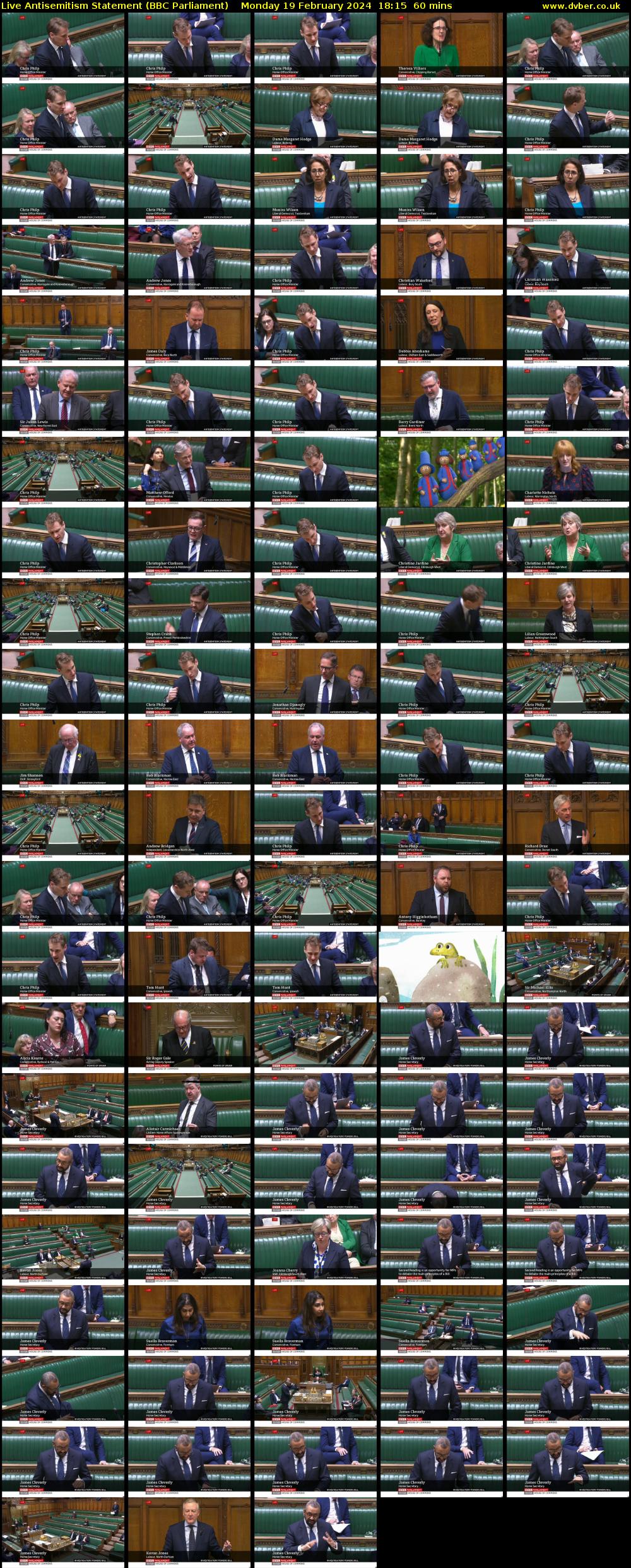 Live Antisemitism Statement (BBC Parliament) Monday 19 February 2024 18:15 - 19:15