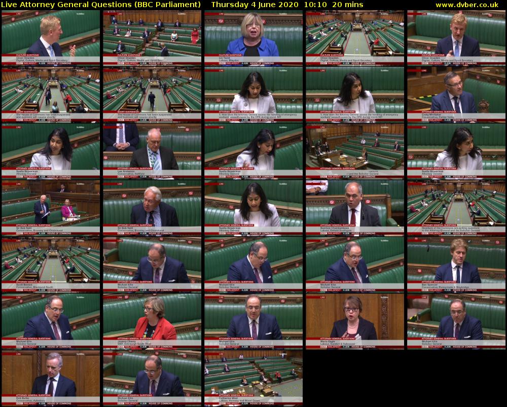 Live Attorney General Questions (BBC Parliament) Thursday 4 June 2020 10:10 - 10:30