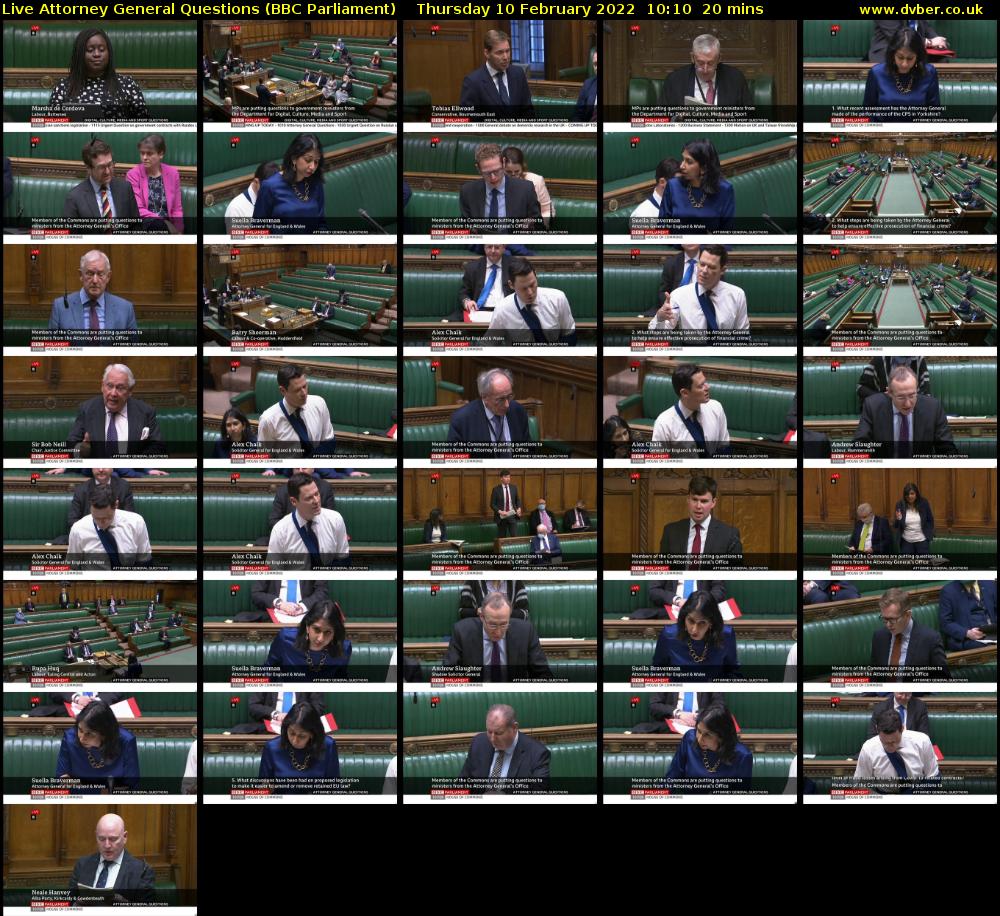 Live Attorney General Questions (BBC Parliament) Thursday 10 February 2022 10:10 - 10:30