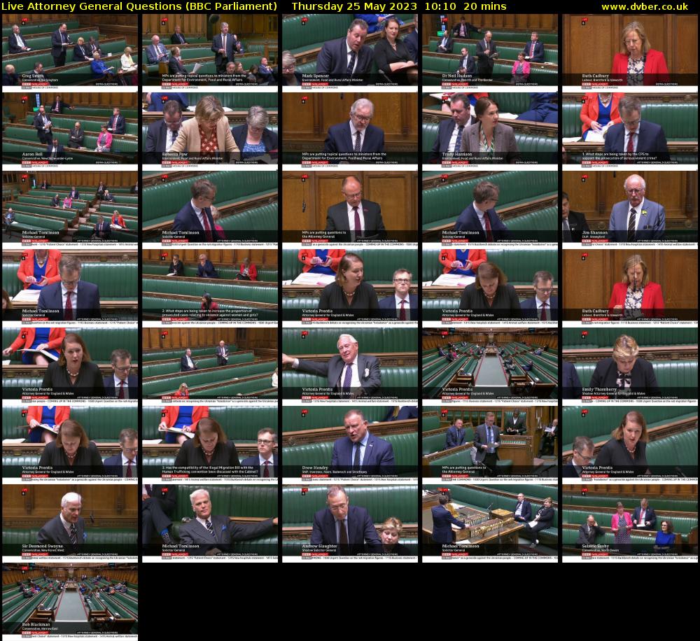 Live Attorney General Questions (BBC Parliament) Thursday 25 May 2023 10:10 - 10:30