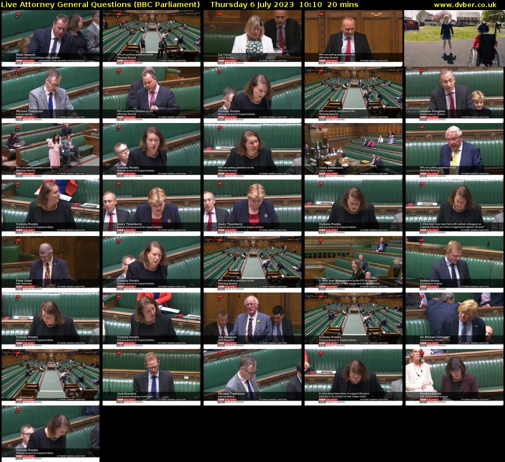 Live Attorney General Questions (BBC Parliament) Thursday 6 July 2023 10:10 - 10:30
