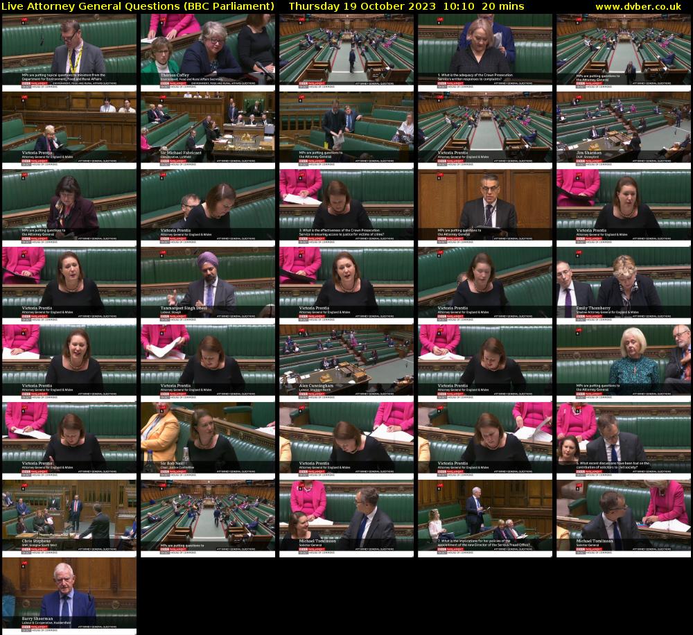 Live Attorney General Questions (BBC Parliament) Thursday 19 October 2023 10:10 - 10:30