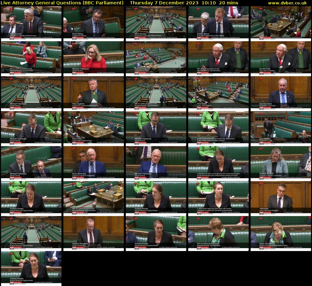 Live Attorney General Questions (BBC Parliament) Thursday 7 December 2023 10:10 - 10:30