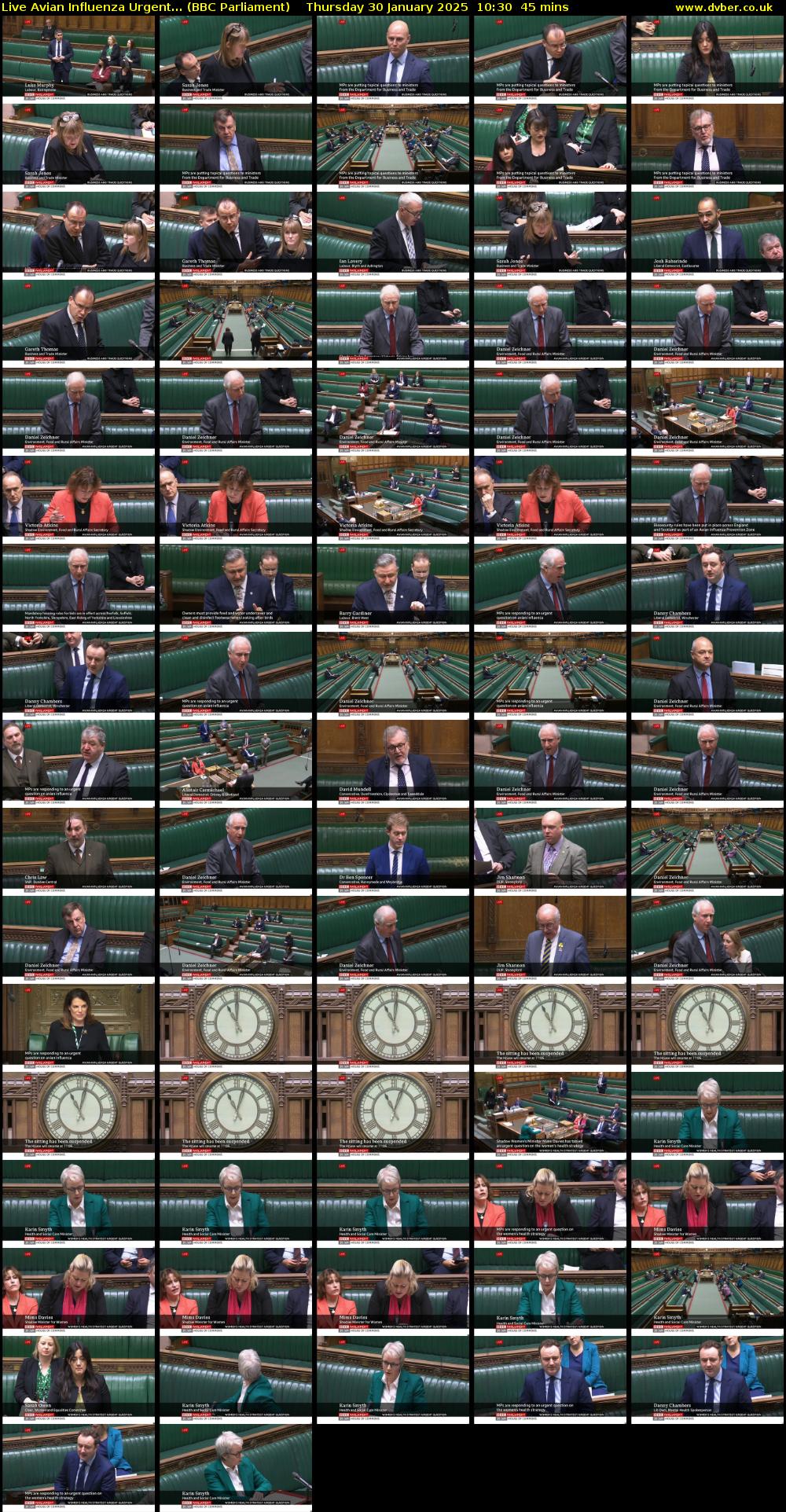 Live Avian Influenza Urgent... (BBC Parliament) Thursday 30 January 2025 10:30 - 11:15