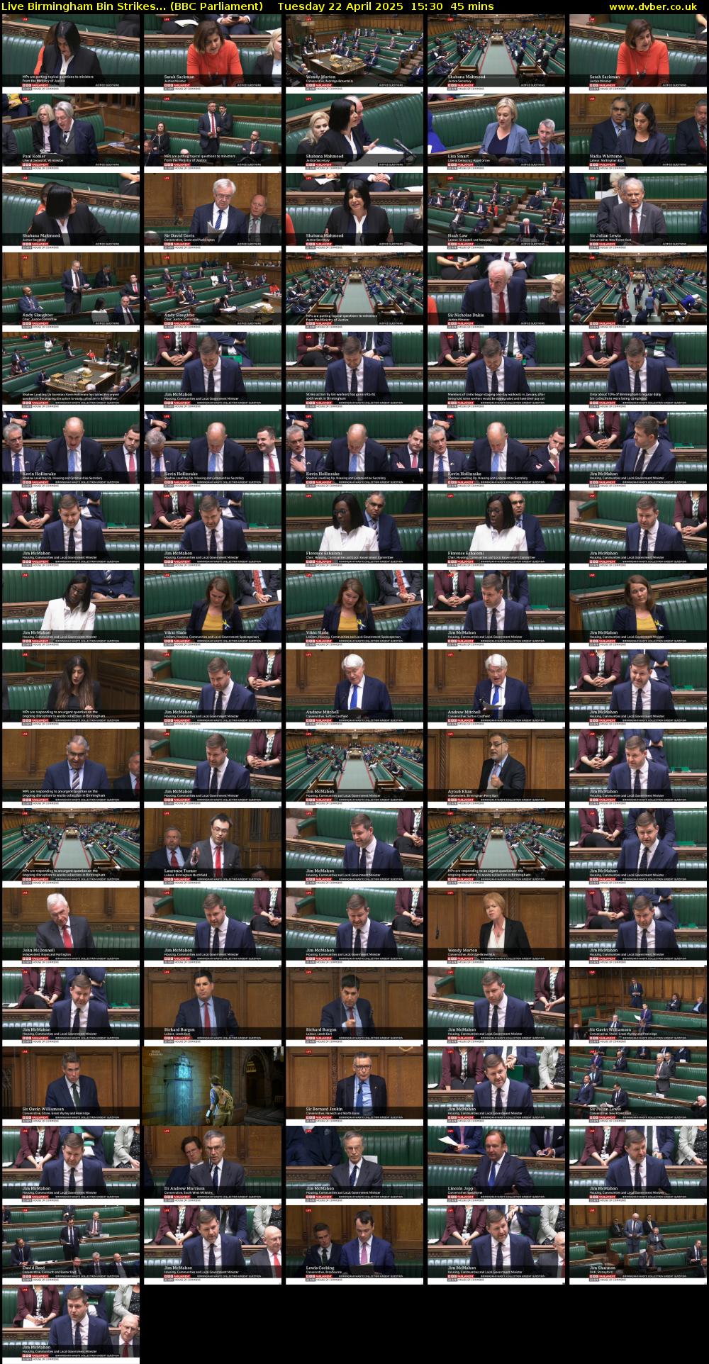 Live Birmingham Bin Strikes... (BBC Parliament) Tuesday 22 April 2025 15:30 - 16:15