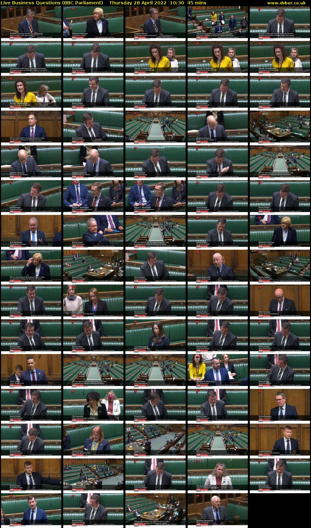 Live Business Questions (BBC Parliament) Thursday 28 April 2022 10:30 - 11:15