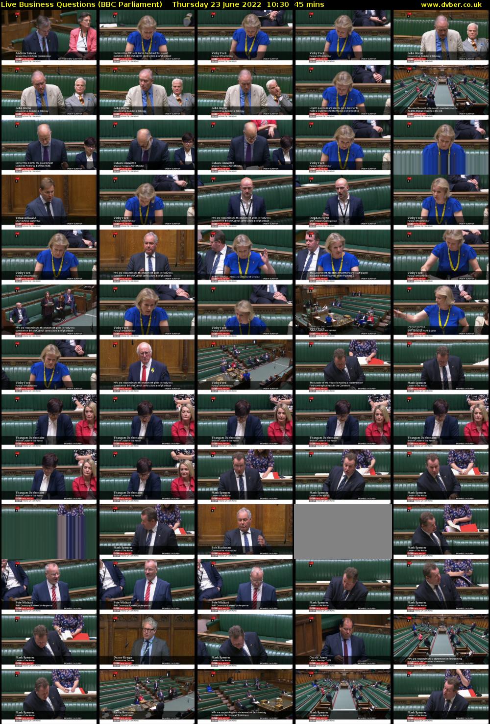 Live Business Questions (BBC Parliament) Thursday 23 June 2022 10:30 - 11:15