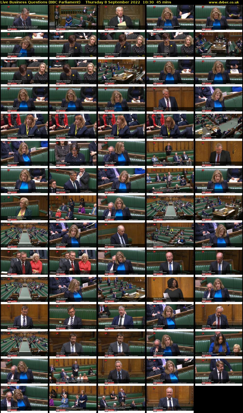 Live Business Questions (BBC Parliament) Thursday 8 September 2022 10:30 - 11:15