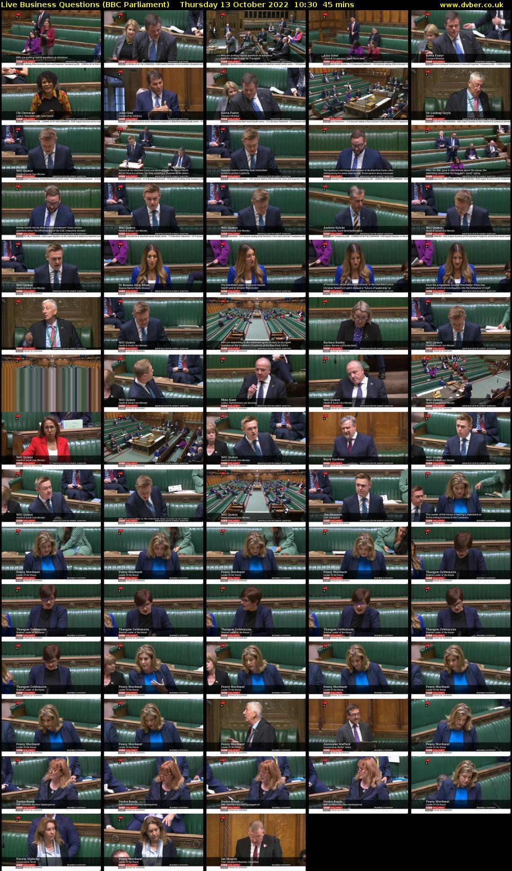 Live Business Questions (BBC Parliament) Thursday 13 October 2022 10:30 - 11:15