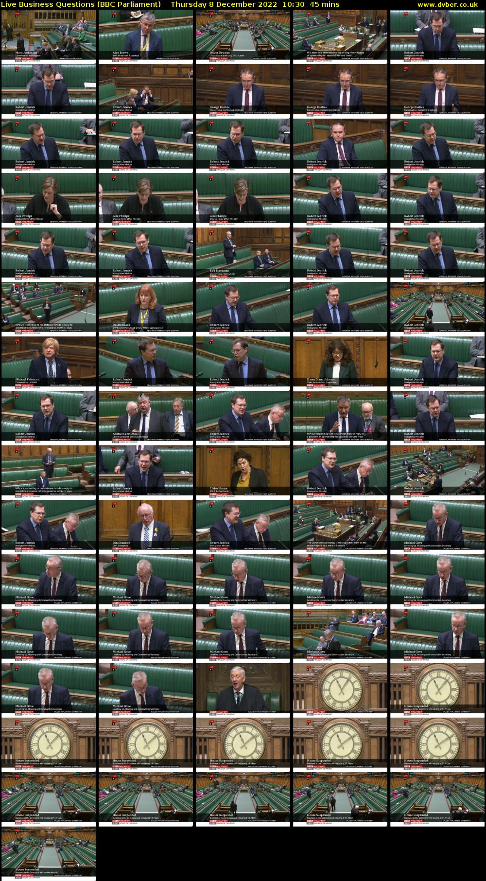 Live Business Questions (BBC Parliament) Thursday 8 December 2022 10:30 - 11:15