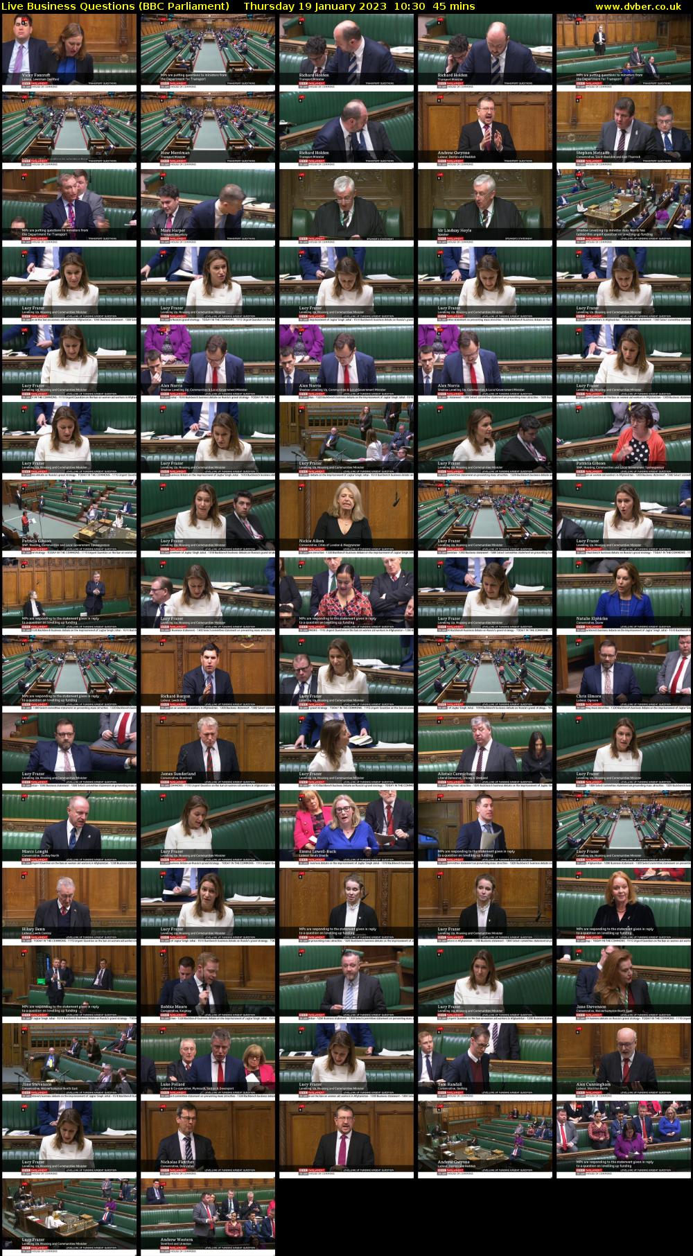 Live Business Questions (BBC Parliament) Thursday 19 January 2023 10:30 - 11:15