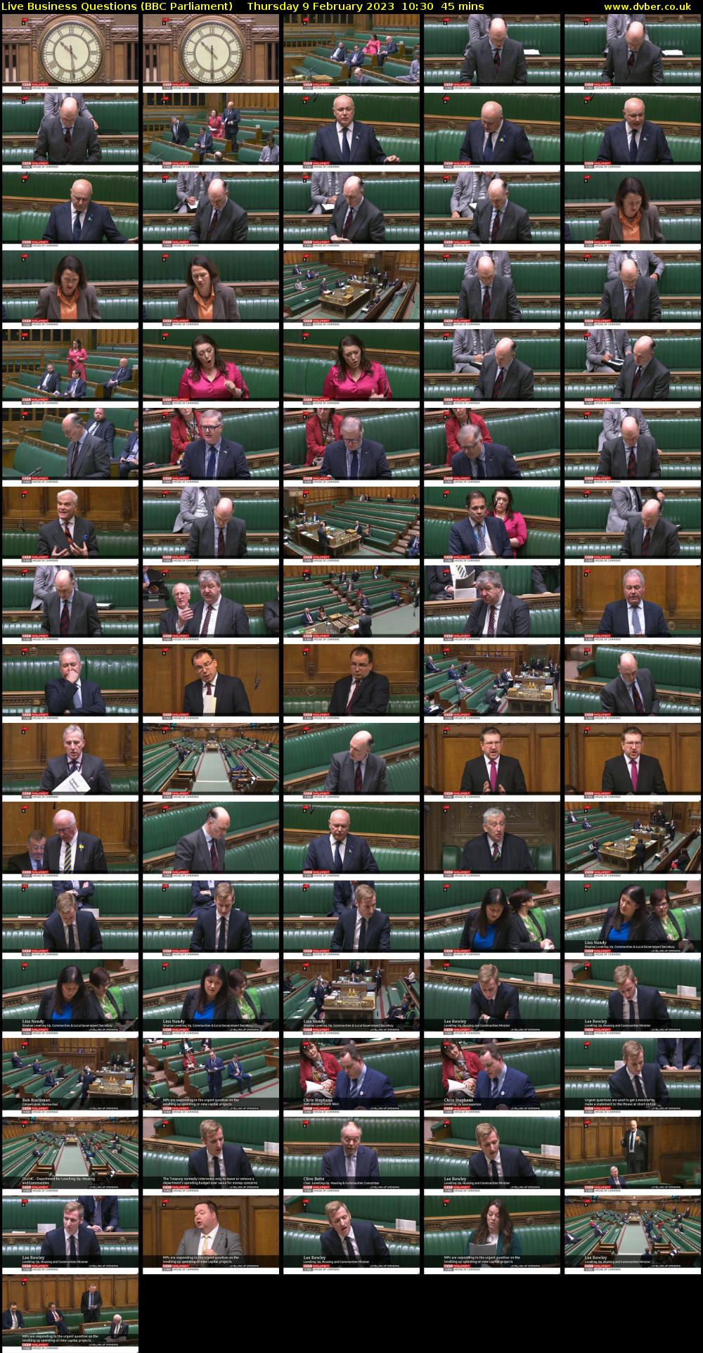 Live Business Questions (BBC Parliament) Thursday 9 February 2023 10:30 - 11:15