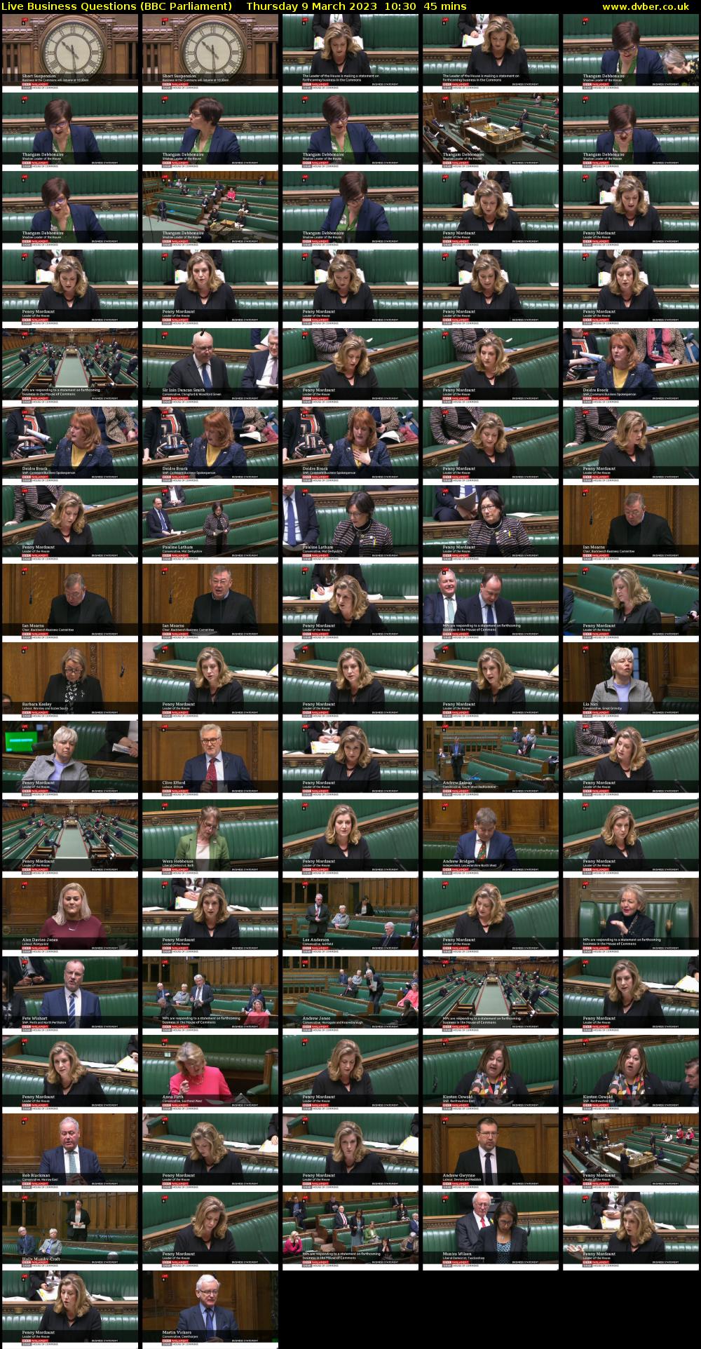 Live Business Questions (BBC Parliament) Thursday 9 March 2023 10:30 - 11:15