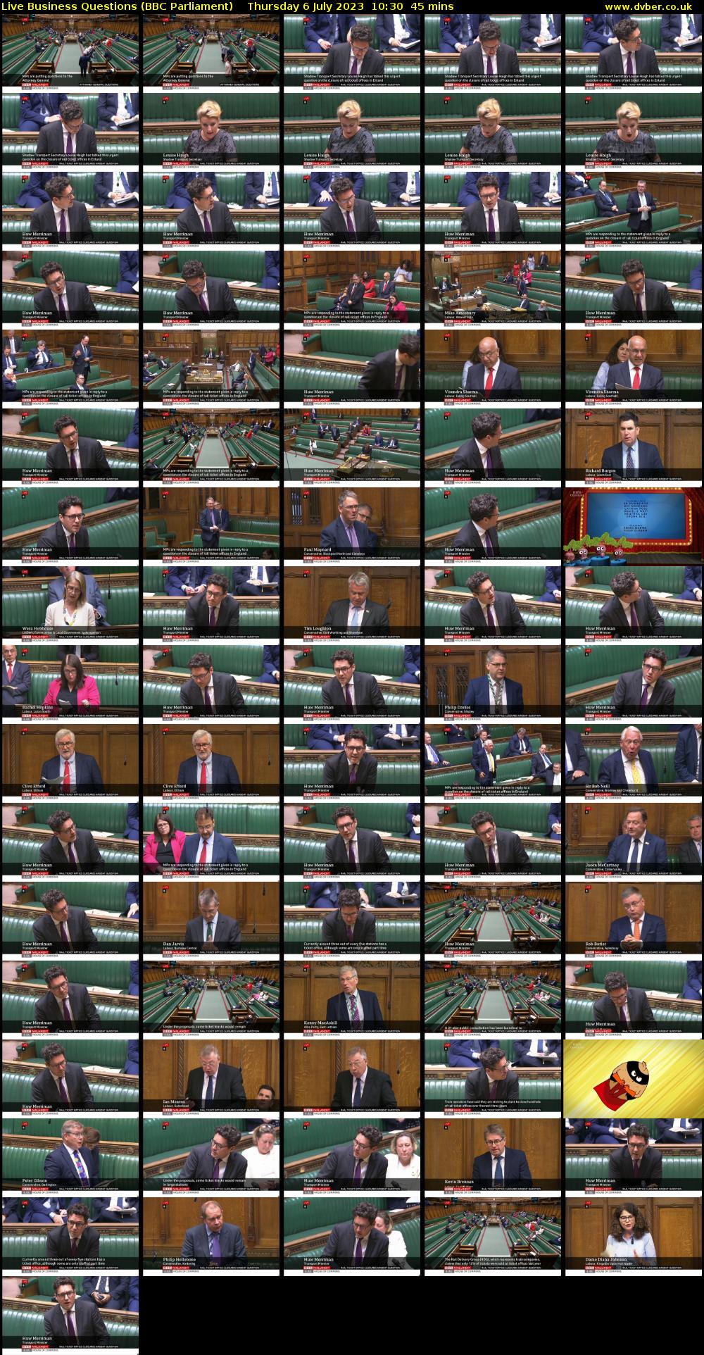 Live Business Questions (BBC Parliament) Thursday 6 July 2023 10:30 - 11:15