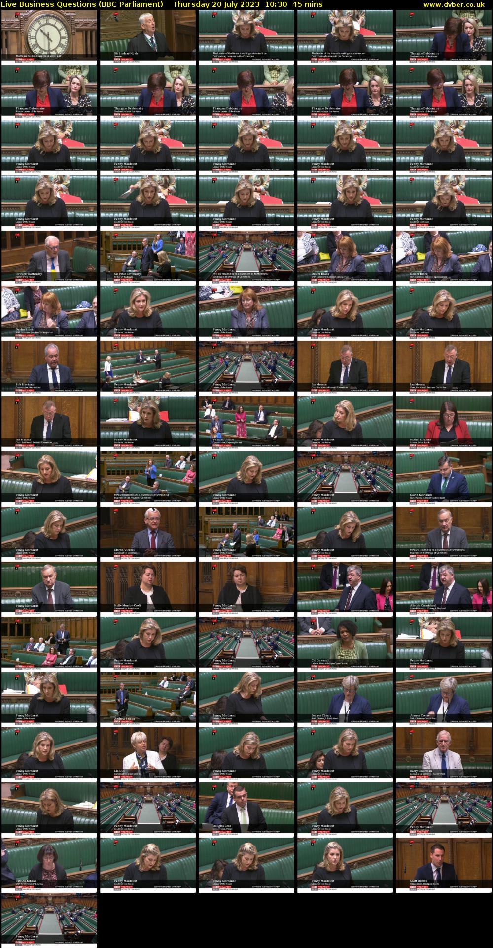 Live Business Questions (BBC Parliament) Thursday 20 July 2023 10:30 - 11:15