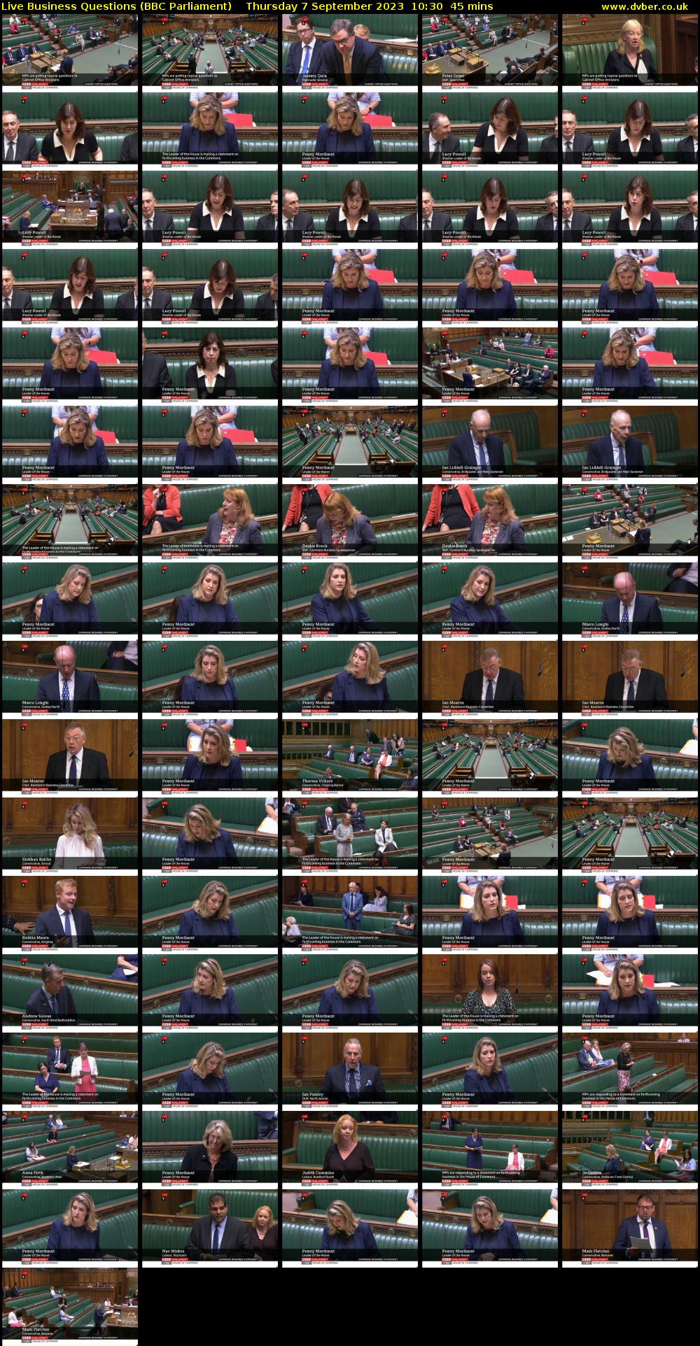 Live Business Questions (BBC Parliament) Thursday 7 September 2023 10:30 - 11:15