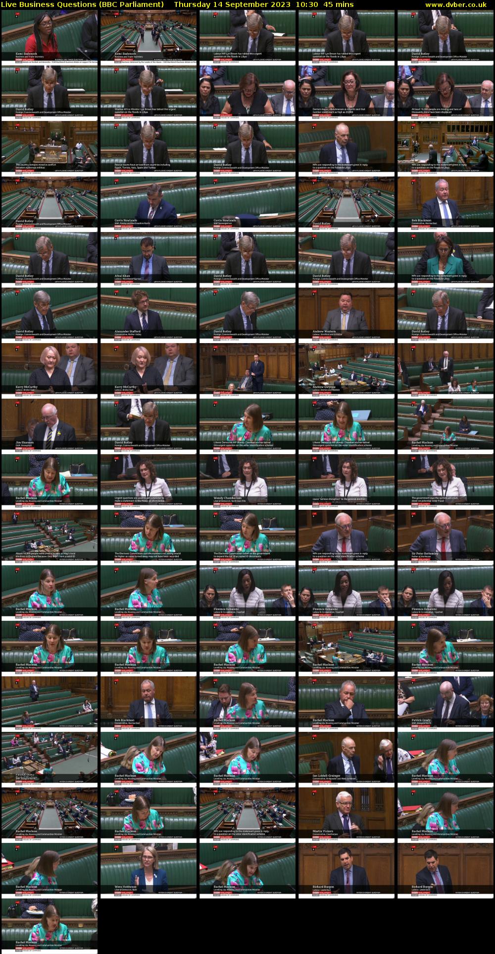 Live Business Questions (BBC Parliament) Thursday 14 September 2023 10:30 - 11:15