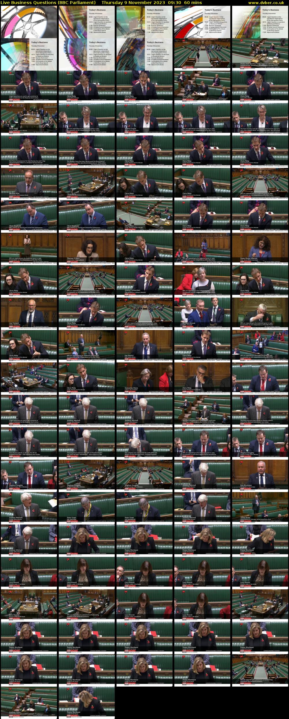 Live Business Questions (BBC Parliament) Thursday 9 November 2023 09:30 - 10:30