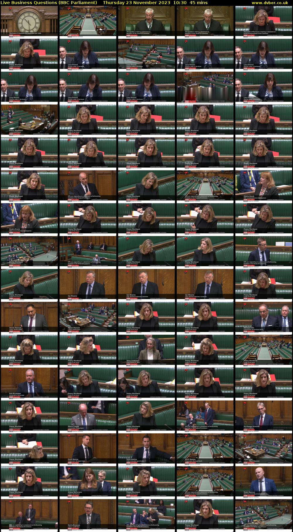 Live Business Questions (BBC Parliament) Thursday 23 November 2023 10:30 - 11:15