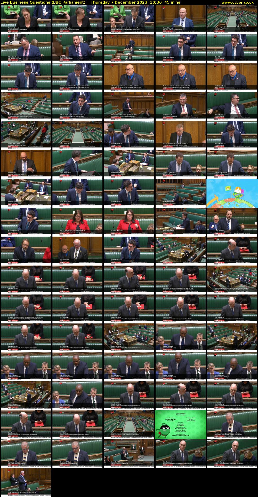 Live Business Questions (BBC Parliament) Thursday 7 December 2023 10:30 - 11:15