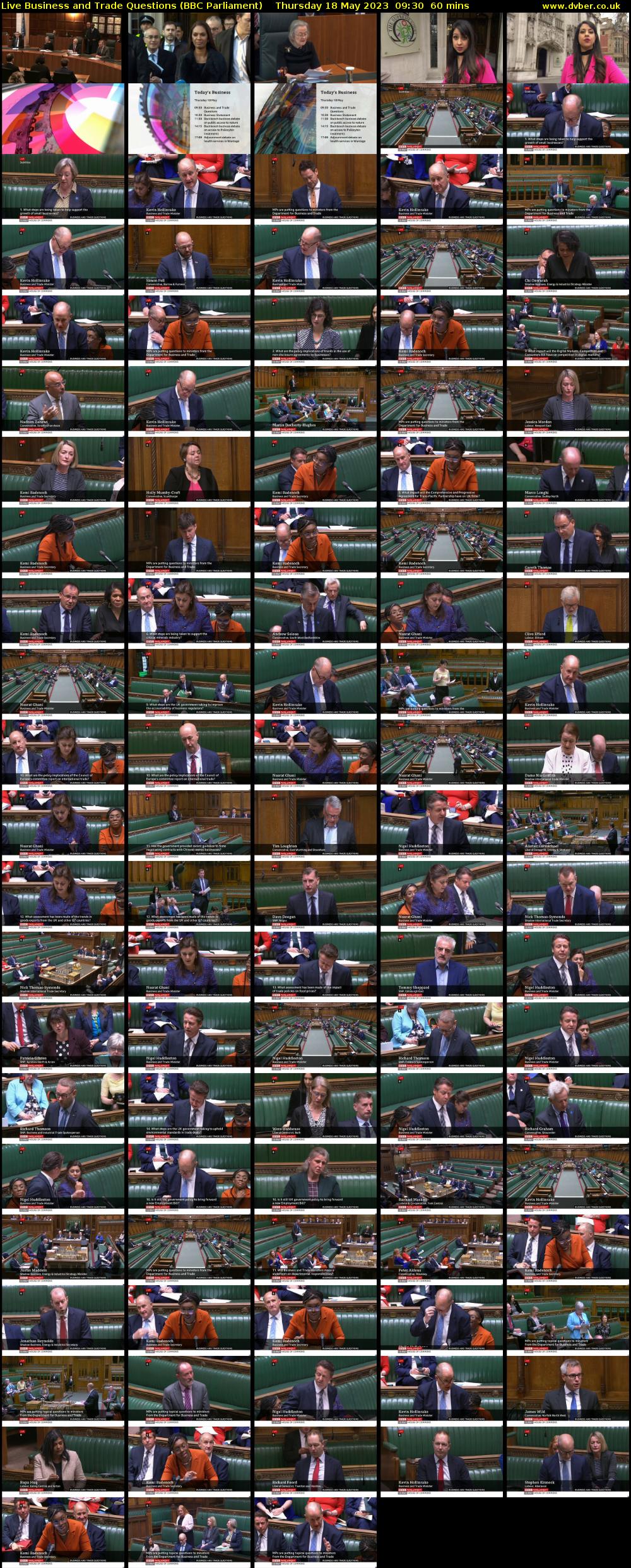 Live Business and Trade Questions (BBC Parliament) Thursday 18 May 2023 09:30 - 10:30