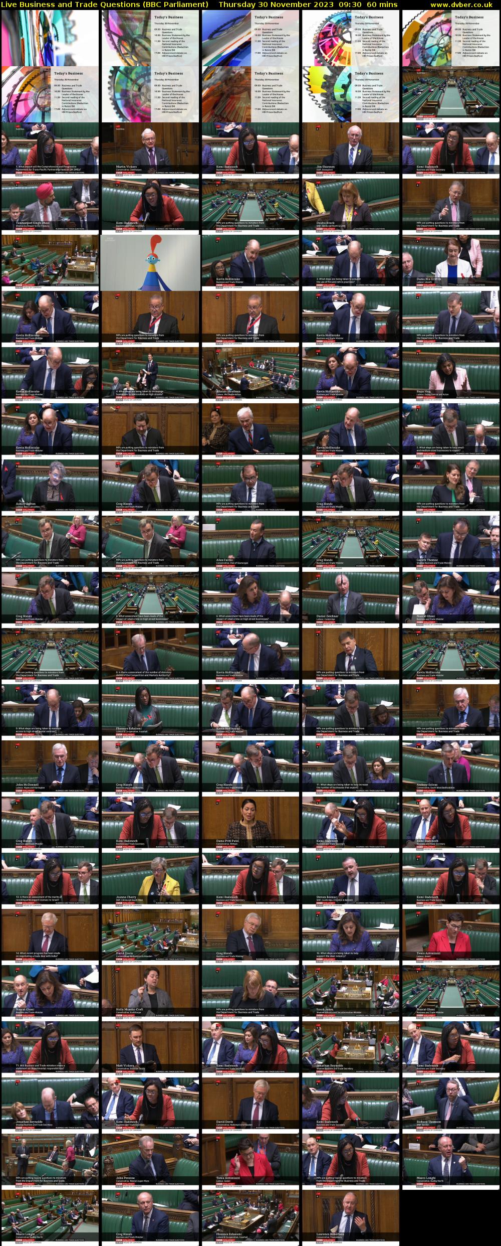 Live Business and Trade Questions (BBC Parliament) Thursday 30 November 2023 09:30 - 10:30