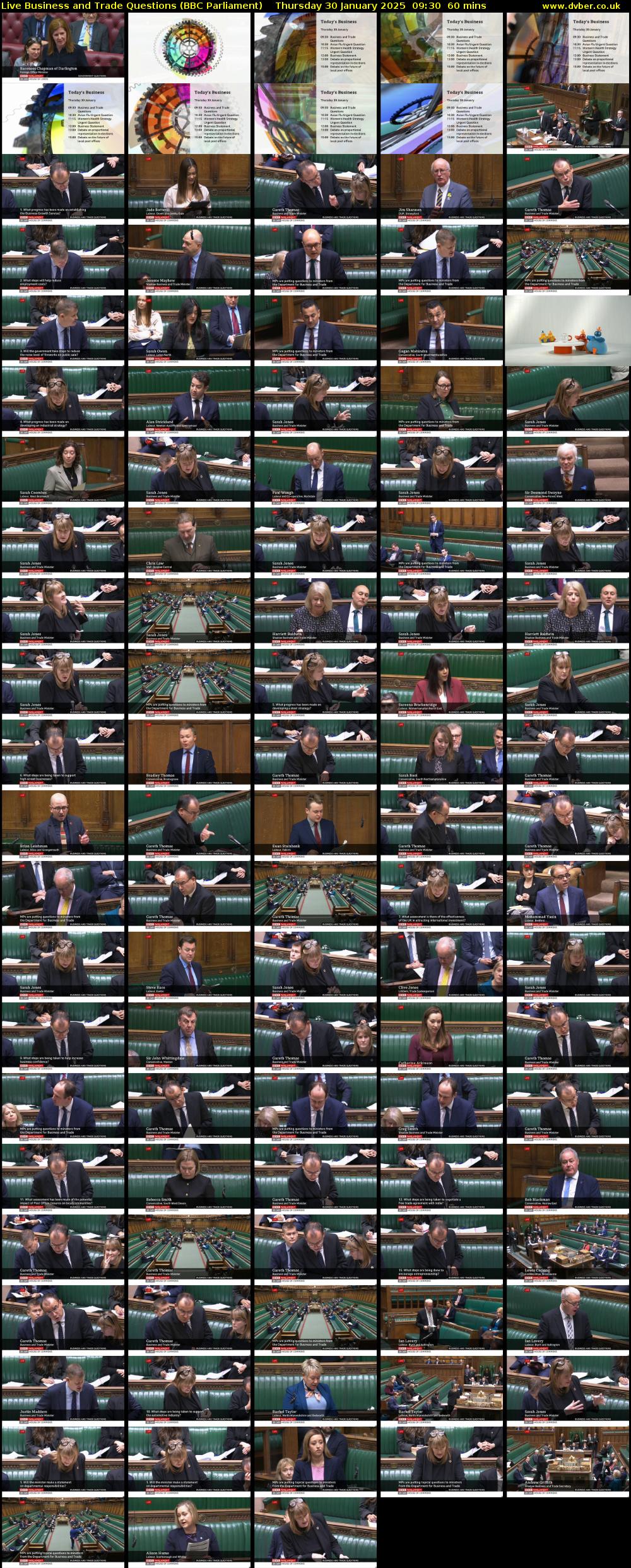 Live Business and Trade Questions (BBC Parliament) Thursday 30 January 2025 09:30 - 10:30