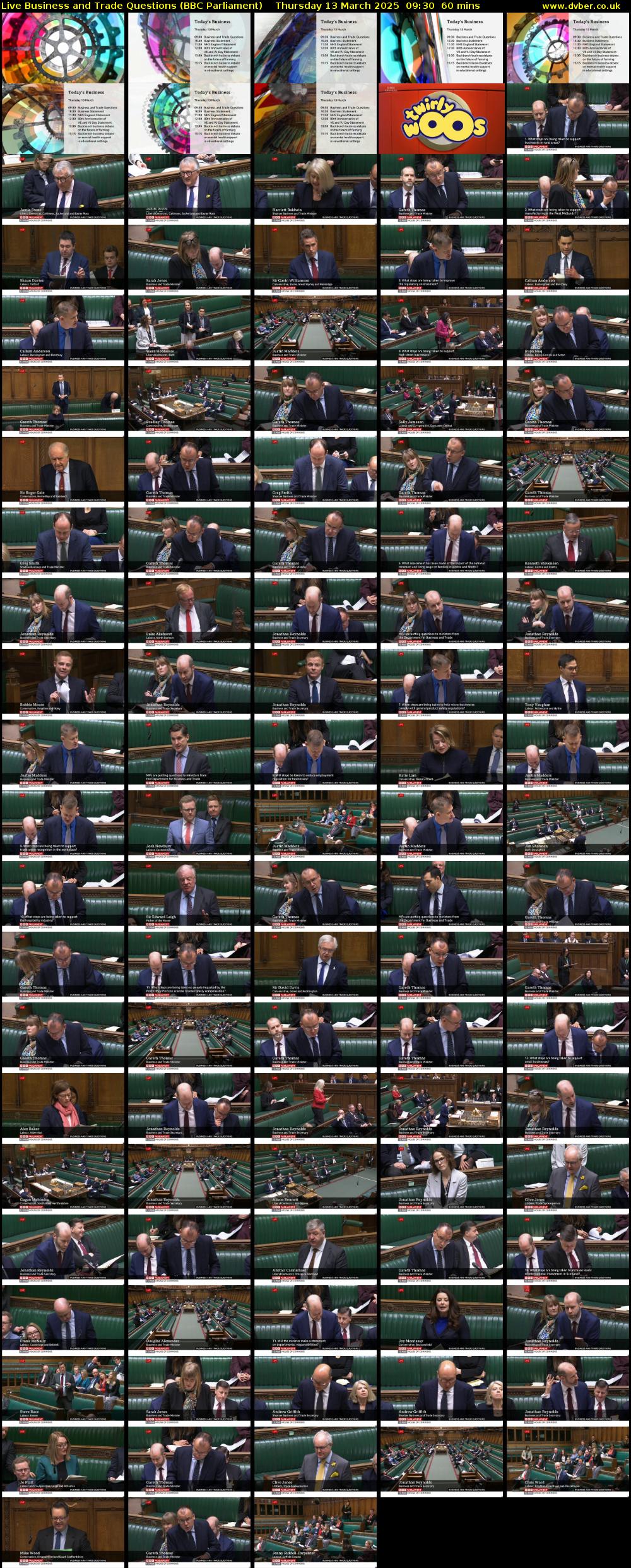 Live Business and Trade Questions (BBC Parliament) Thursday 13 March 2025 09:30 - 10:30