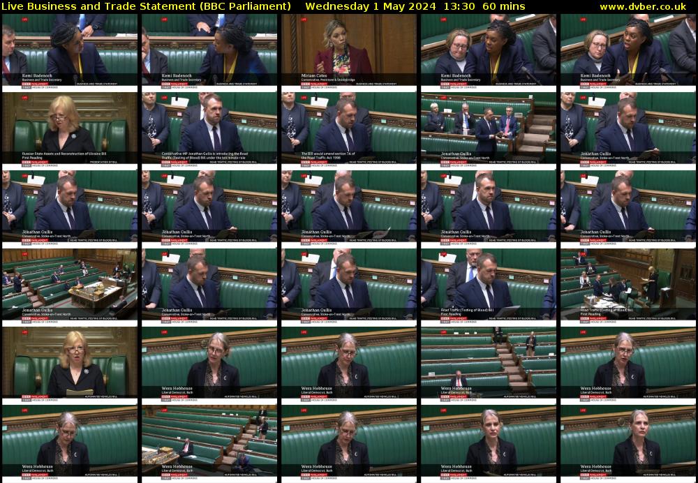 Live Business and Trade Statement (BBC Parliament) Wednesday 1 May 2024 13:30 - 14:30