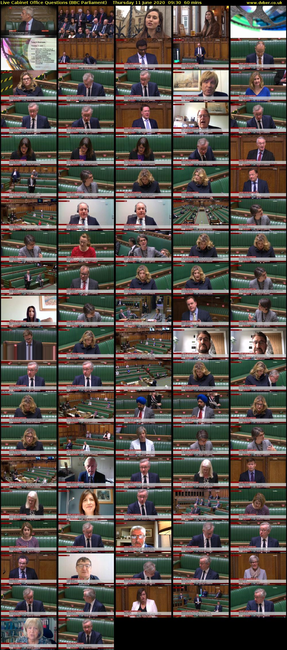 Live Cabinet Office Questions (BBC Parliament) Thursday 11 June 2020 09:30 - 10:30