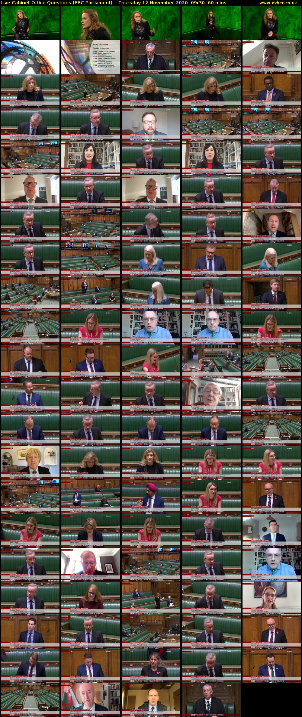 Live Cabinet Office Questions (BBC Parliament) Thursday 12 November 2020 09:30 - 10:30
