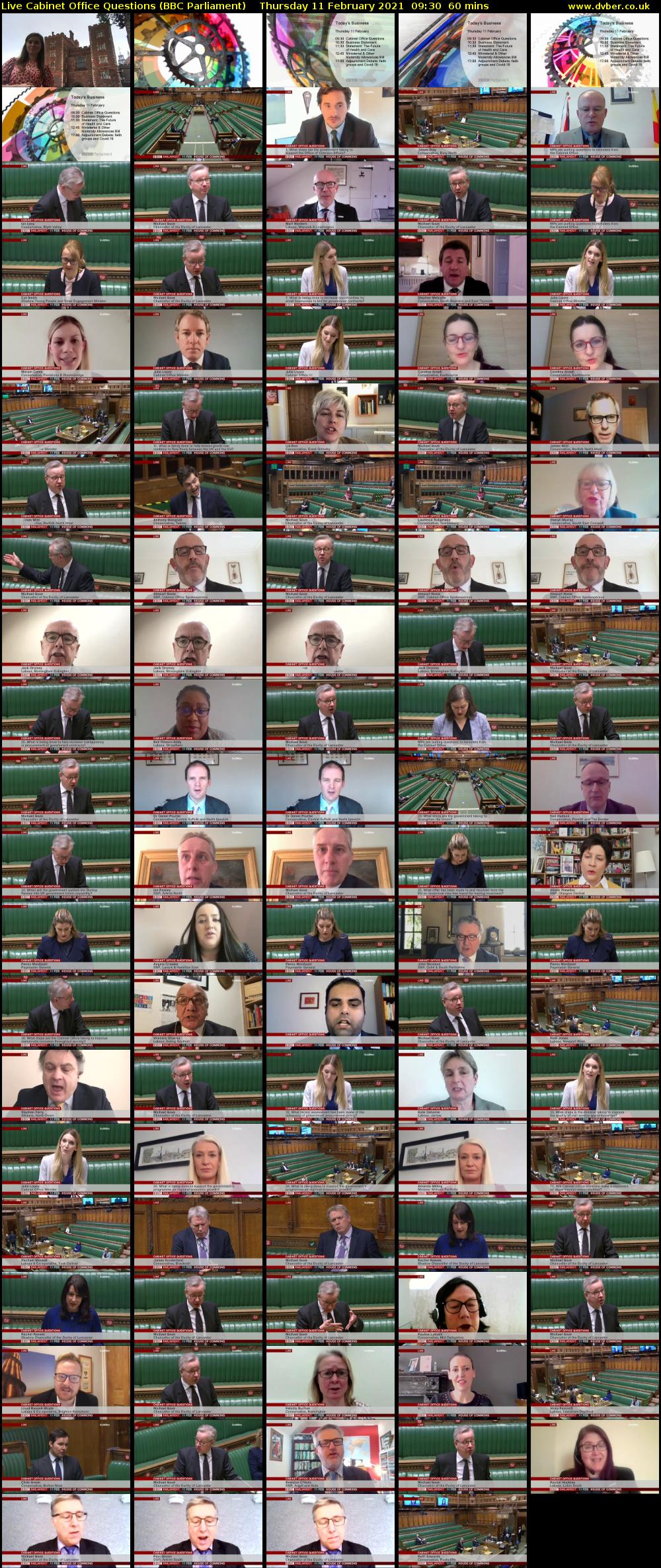 Live Cabinet Office Questions (BBC Parliament) Thursday 11 February 2021 09:30 - 10:30