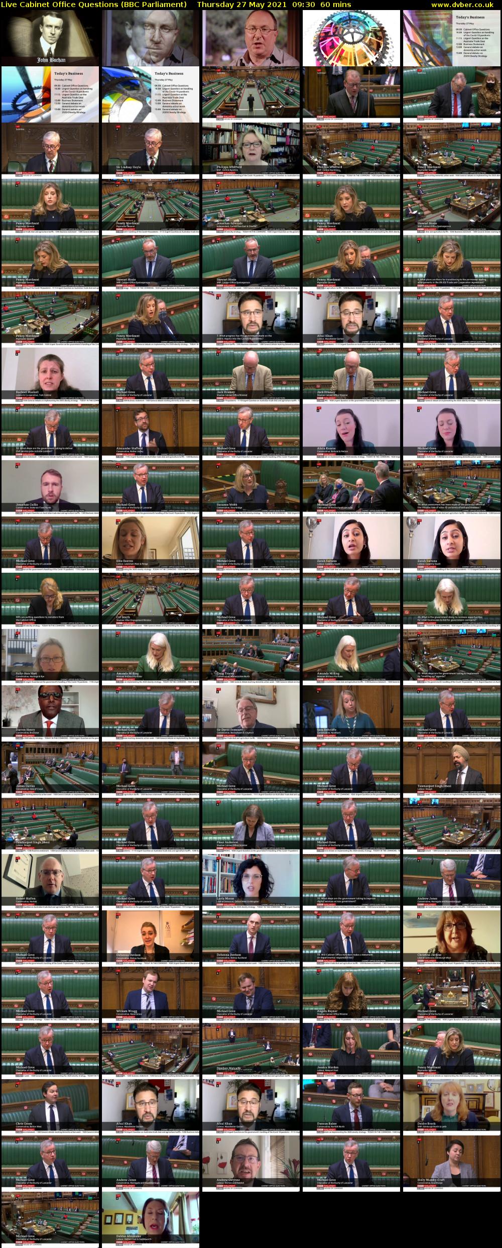 Live Cabinet Office Questions (BBC Parliament) Thursday 27 May 2021 09:30 - 10:30
