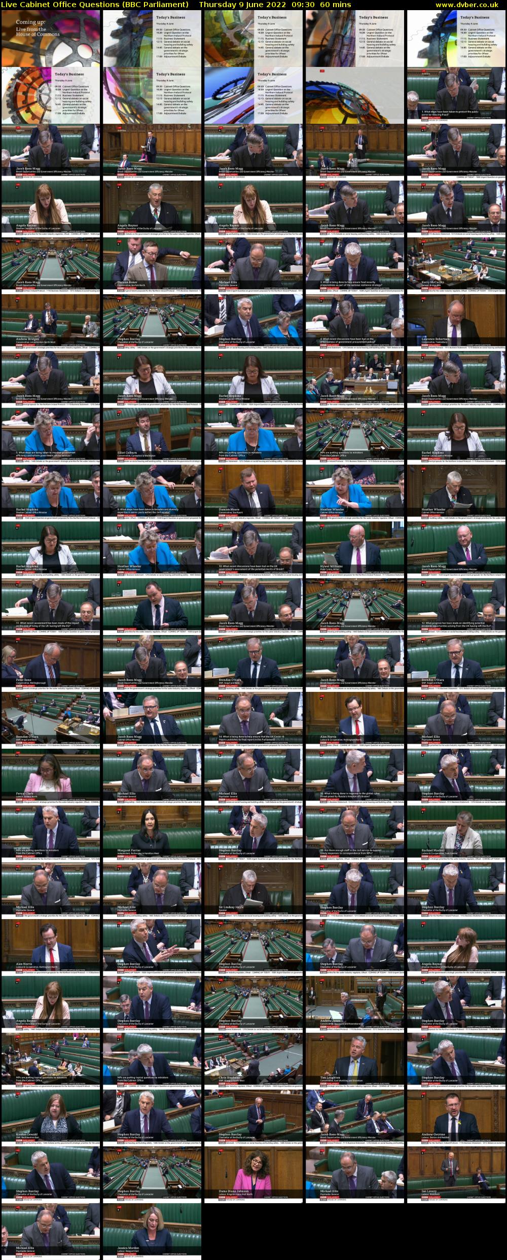 Live Cabinet Office Questions (BBC Parliament) Thursday 9 June 2022 09:30 - 10:30