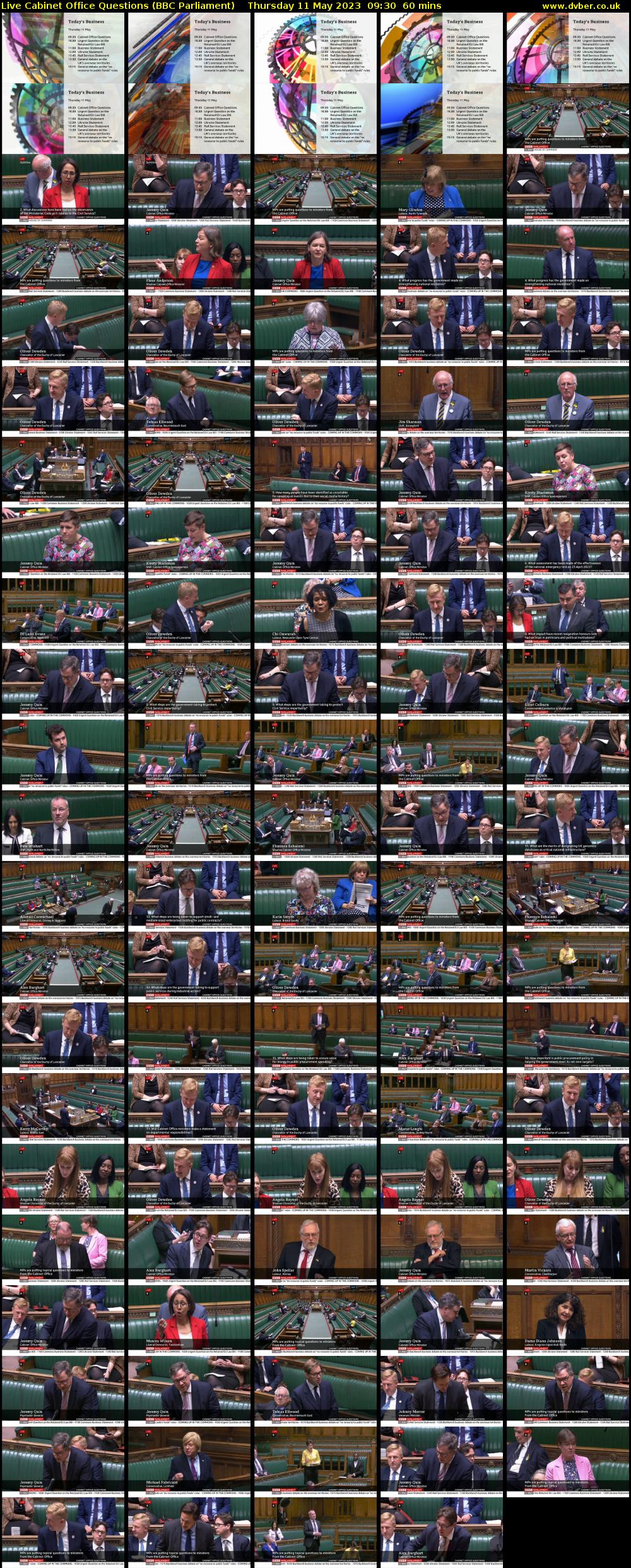 Live Cabinet Office Questions (BBC Parliament) Thursday 11 May 2023 09:30 - 10:30