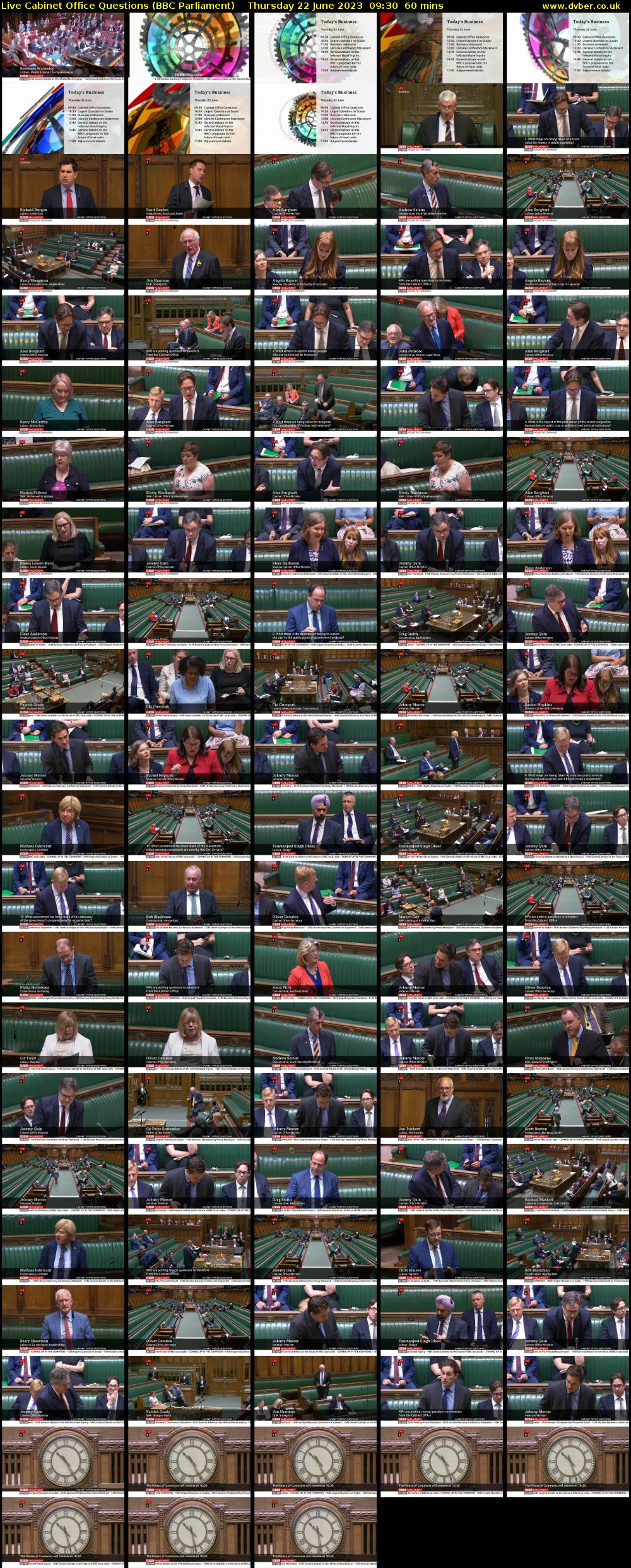 Live Cabinet Office Questions (BBC Parliament) Thursday 22 June 2023 09:30 - 10:30