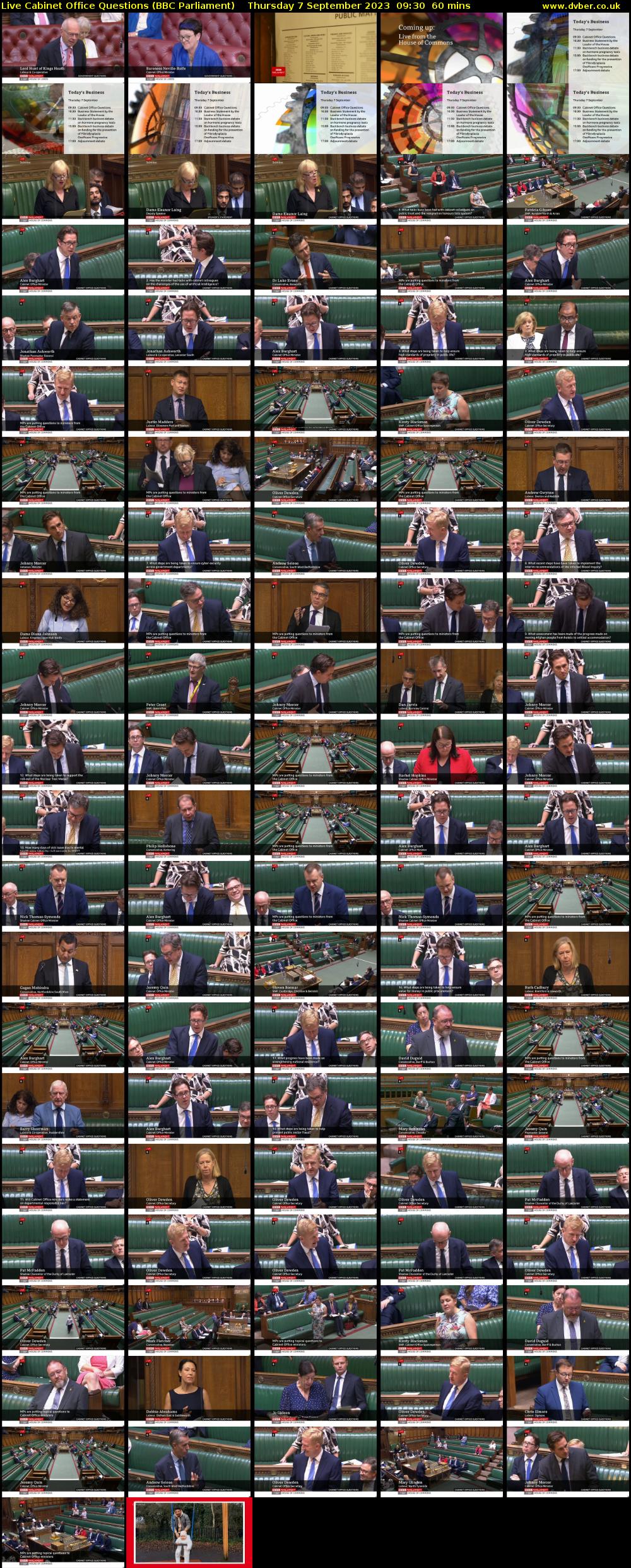 Live Cabinet Office Questions (BBC Parliament) Thursday 7 September 2023 09:30 - 10:30