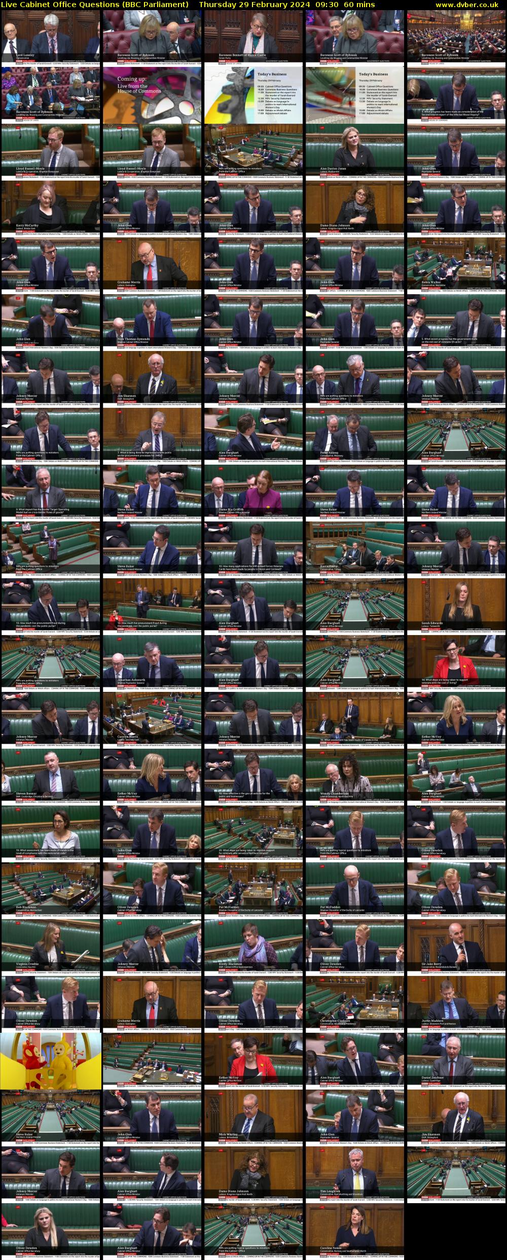 Live Cabinet Office Questions (BBC Parliament) Thursday 29 February 2024 09:30 - 10:30