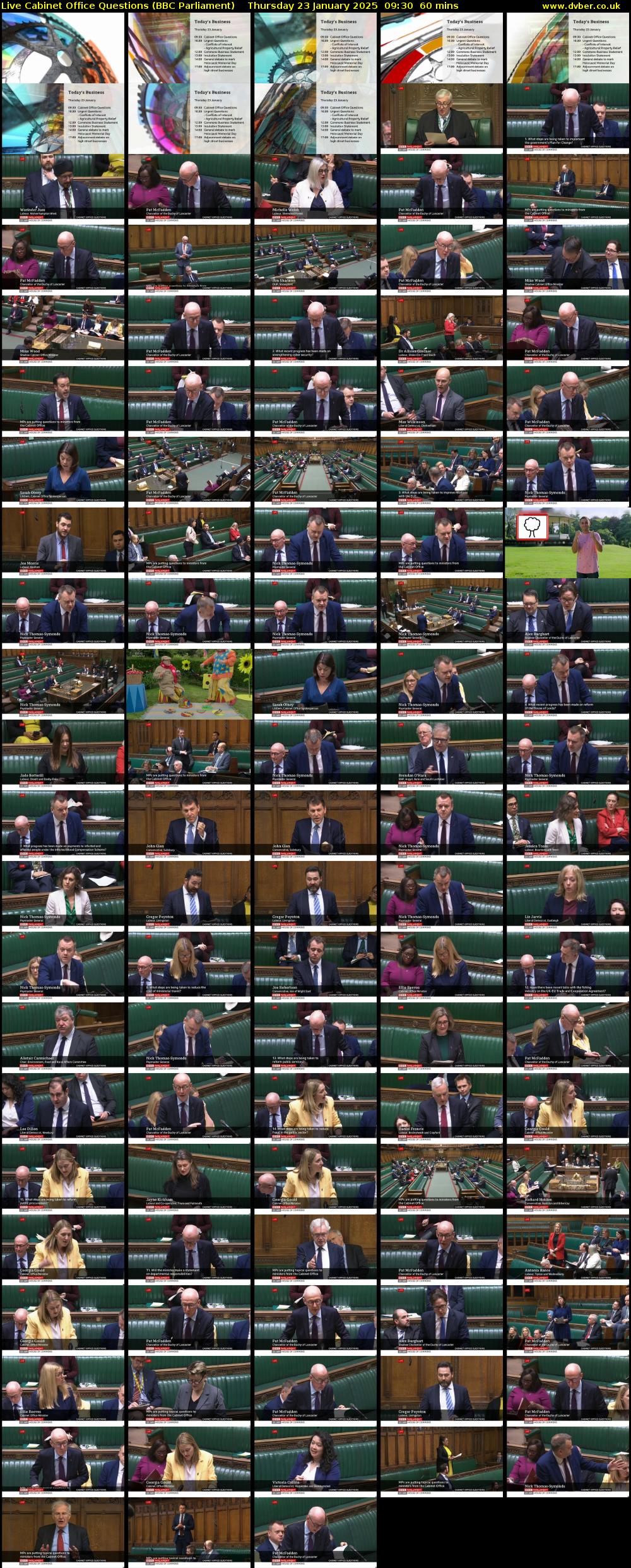 Live Cabinet Office Questions (BBC Parliament) Thursday 23 January 2025 09:30 - 10:30