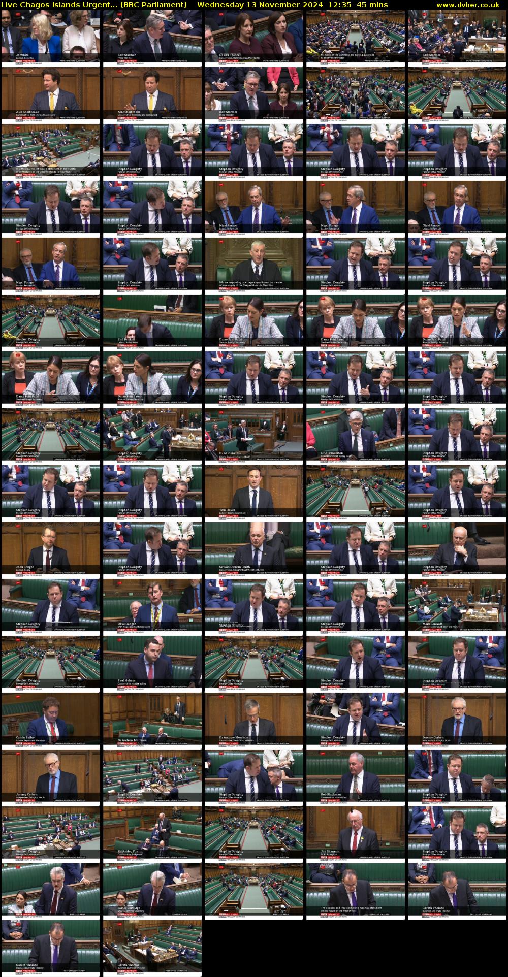 Live Chagos Islands Urgent... (BBC Parliament) Wednesday 13 November 2024 12:35 - 13:20