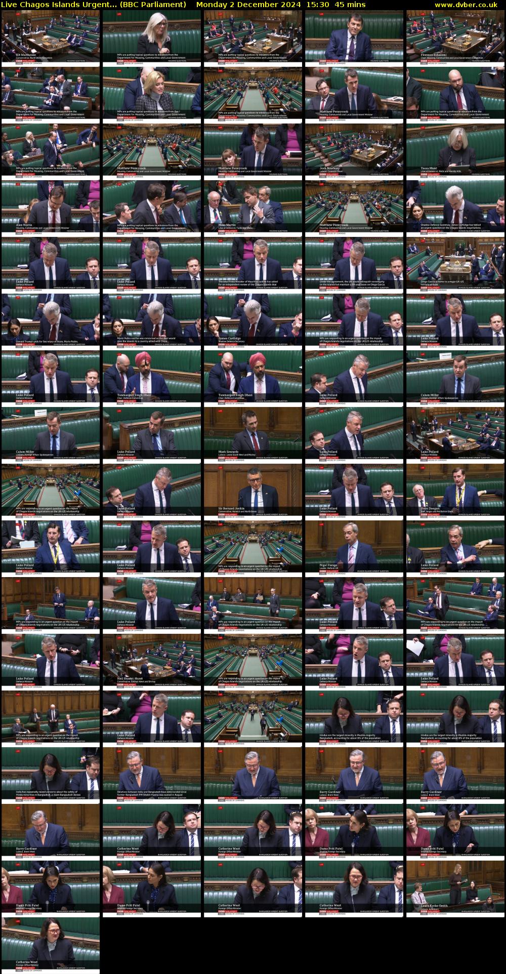 Live Chagos Islands Urgent... (BBC Parliament) Monday 2 December 2024 15:30 - 16:15