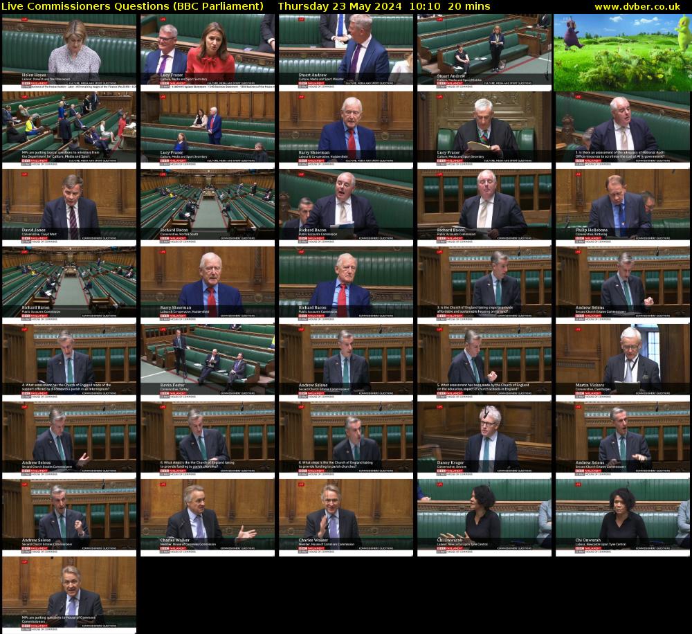 Live Commissioners Questions (BBC Parliament) Thursday 23 May 2024 10:10 - 10:30