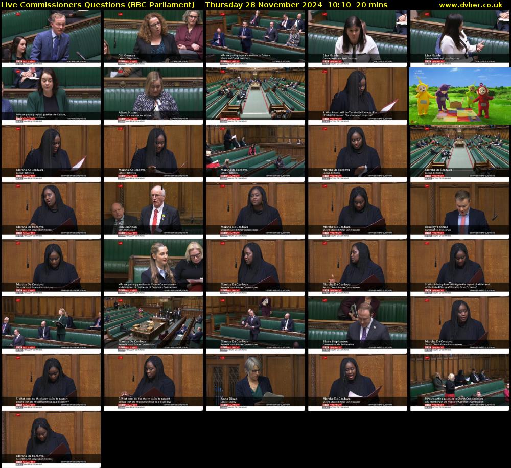 Live Commissioners Questions (BBC Parliament) Thursday 28 November 2024 10:10 - 10:30